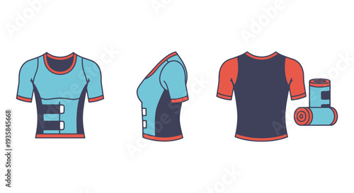 Compression Shirt Line art abstract digital color vector