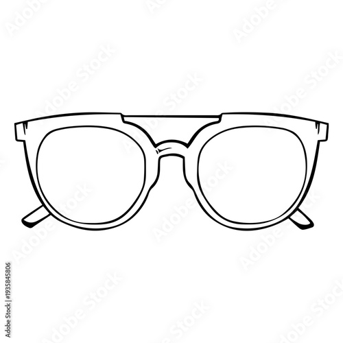 Rounded frame glasses hand drawn design