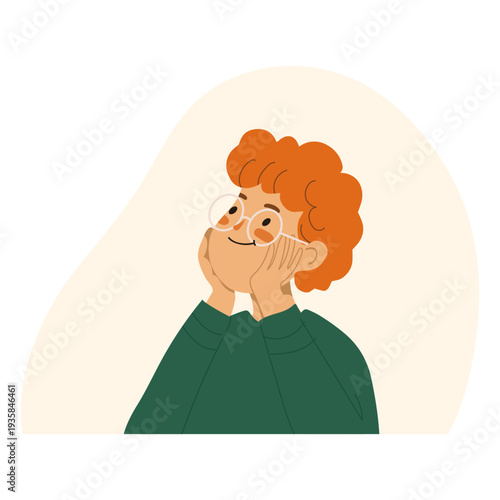 Ginger happily staring character