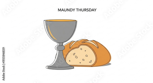 Maundy thursday symbols bread and chalice christian tradition last supper elements holy communion bread loaf