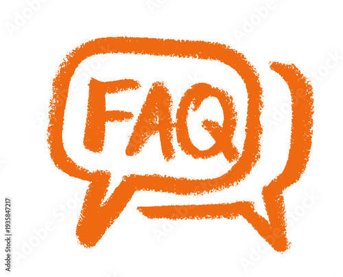 Faq Icon Crayon Chalk Drawing Vector