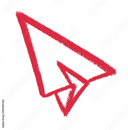 Paper Plane Icon Crayon Chalk Drawing Vector