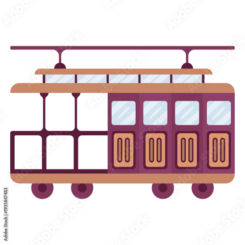 Vintage streetcar vehicle flat