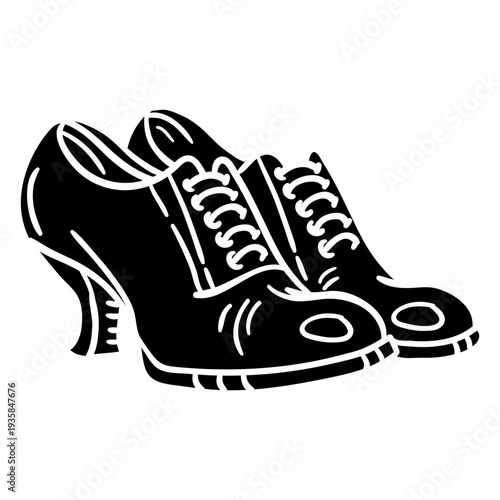 Laced high heels black