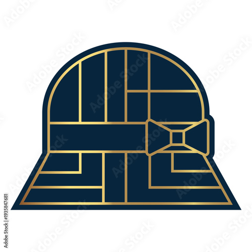 Geometric women cloche hat gold