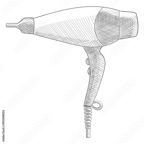 Hair dryer hand drawn hair dryer