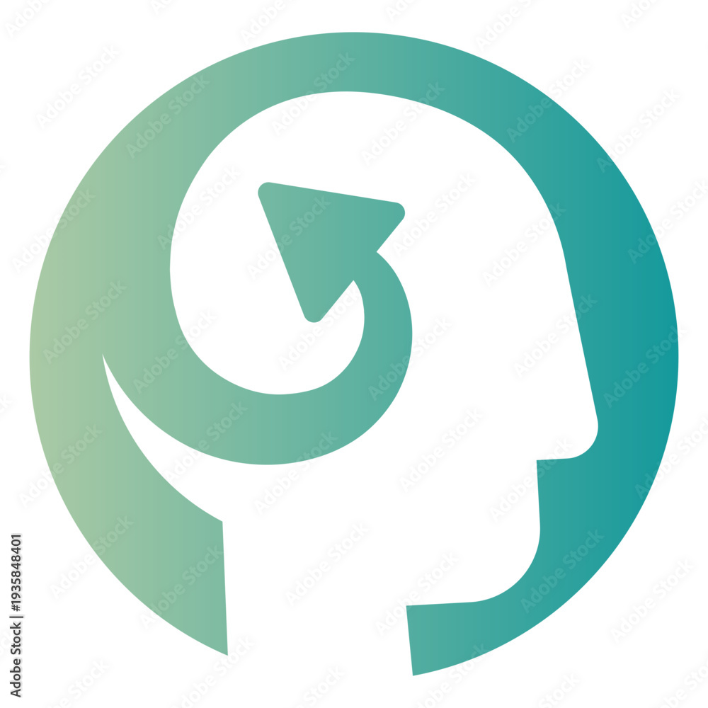 Εκτύπωση καμβά Swirled arrow in head logo
