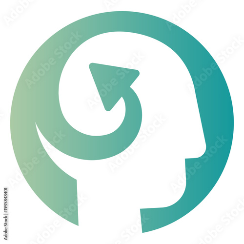 Fotografija Swirled arrow in head logo