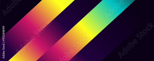 Colorful diagonal gradient stripes on dark background