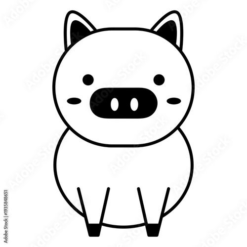 Cute blushed pig stroke