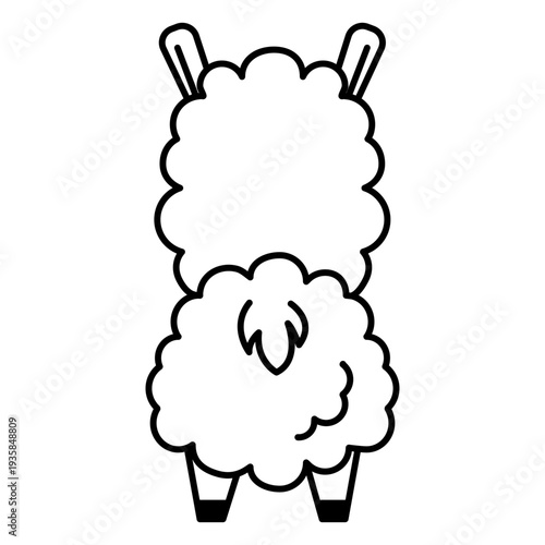 Cute llama back stroke