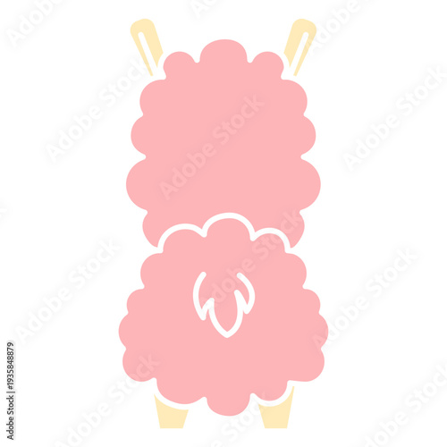 Cute pink llama back cut out