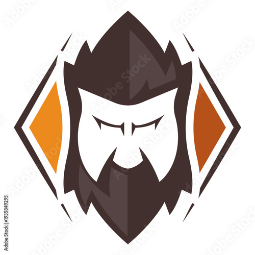 Angry face beard logo