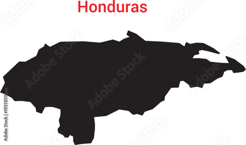 Black silhouette map of honduras on for clear visualization