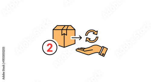 Refund Process Line minimal creative color illustration