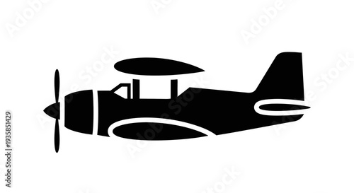Vintage Airplane Silhouette Icon.