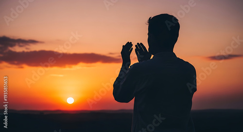 silhouette of a man in the sunset