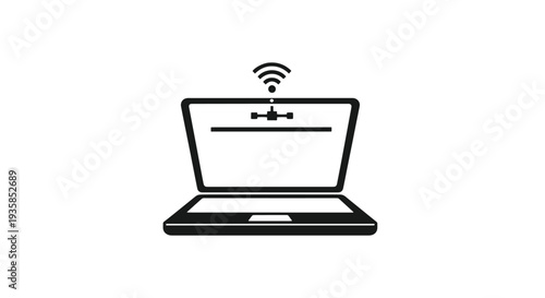 Remote Work Line art minimal contemporary color vector