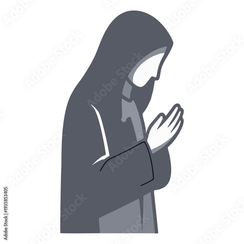 Woman Praying in Hijab