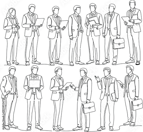 Fotografia Business People Line Art Collection