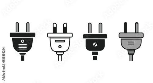 Power Plug Line art modern abstract tone vector
