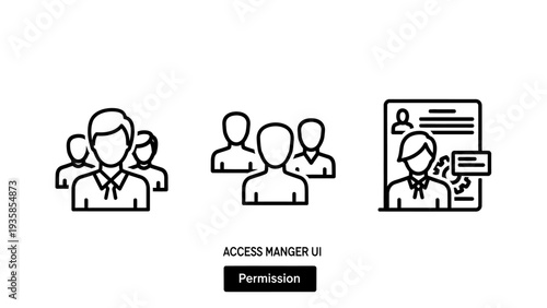 Access Manager UI User Interface Icons for Group Permission and Account Security