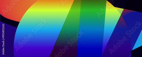 Vibrant rainbow colored abstract shape design element