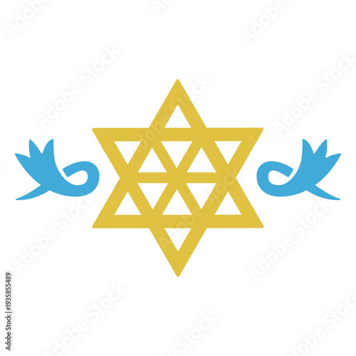 Star of david judaism flat