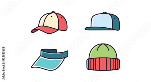 Sports Cap Line art vector creative smooth color