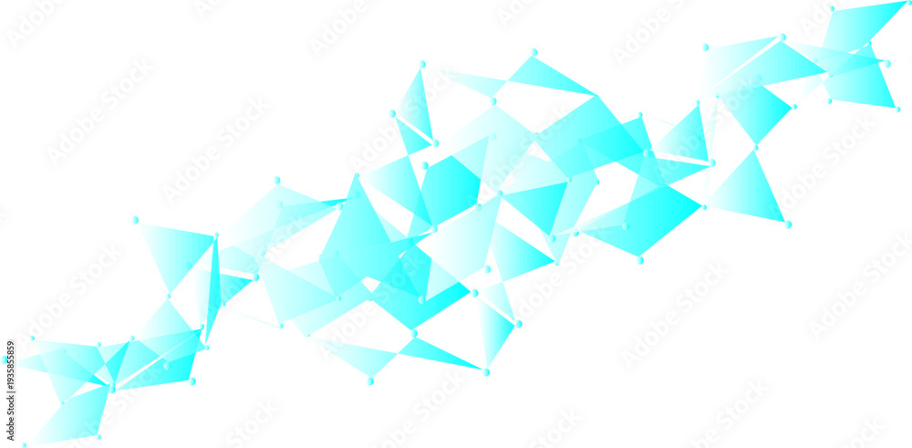 Obraz premium Abstract low poly polygonal background with connected triangles, futuristic technology network design