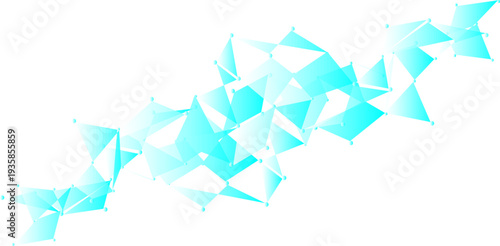Abstract low poly polygonal background with connected triangles, futuristic technology network design