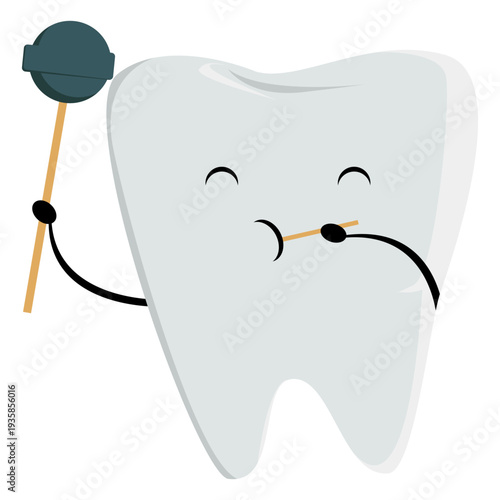 Tooth and lollipop character