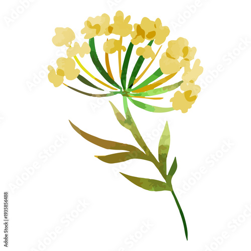 Lovely watercolor yellow flowers