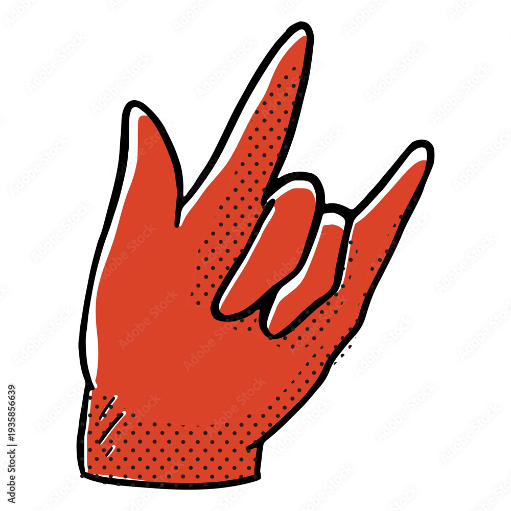 Fototapeta premium Cool hand gesture color-stroke