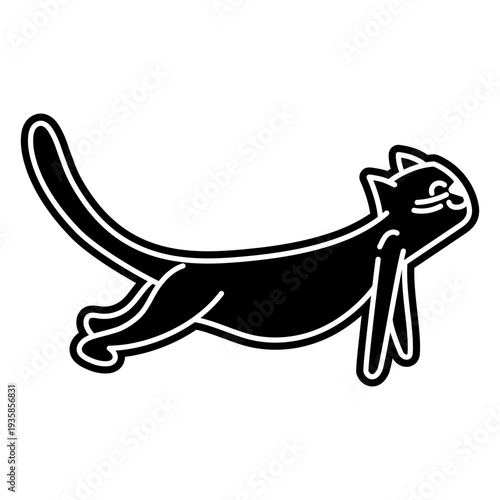 Cat yoga character cut out