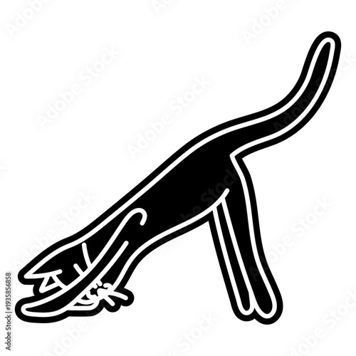 Yoga pose cat character cut out