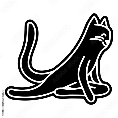 Stretch yoga cat character cut out
