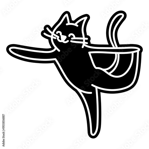 Meditation cat character cut out