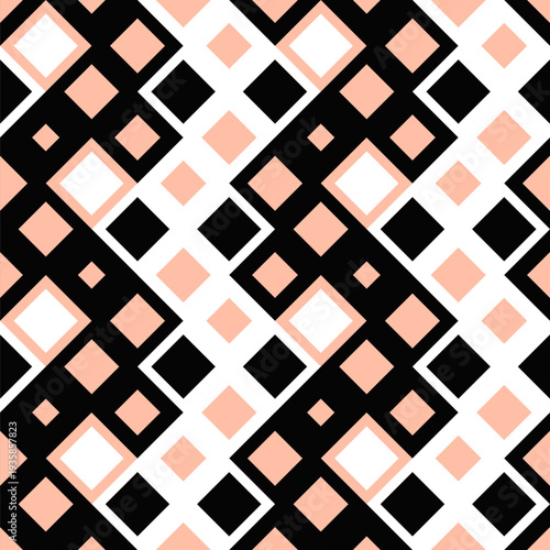 Diagonal geometrical threetone square pattern background design - seamless abstract repetitive vector illustration