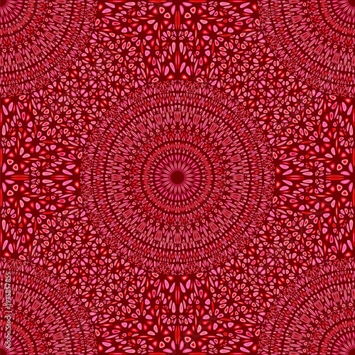 Boho geometric floral mandala garden ornament pattern design - abstract crimson vector background