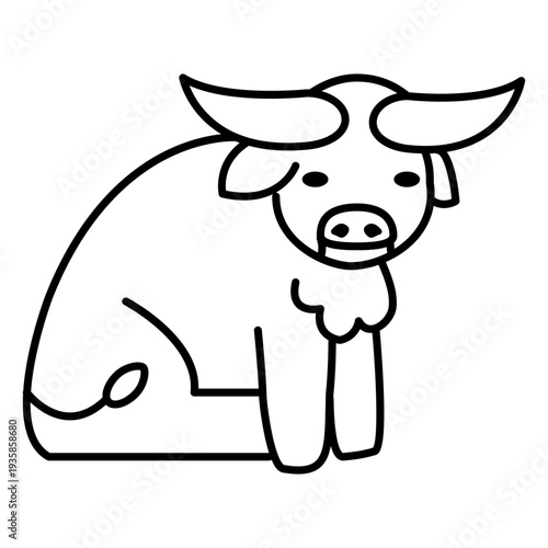Ox farm animal sitting