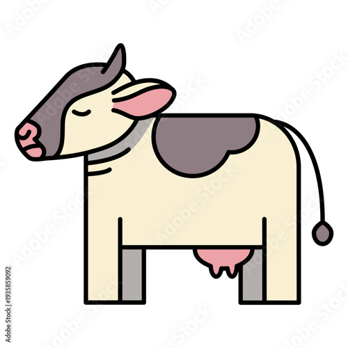 Simple sideways cow stroke