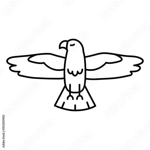 Spreaded wings stroke hawk