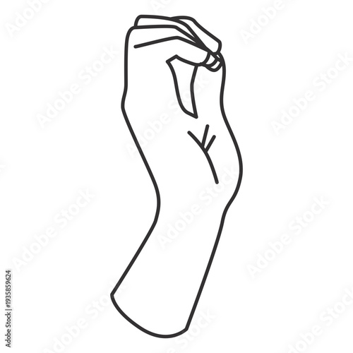 Fingers joining thumb stroke hand sign