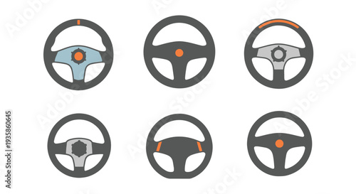 Steering Wheel Line minimal digital color illustration
