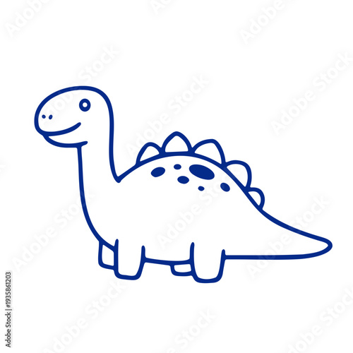 A smiling dinosaur vector illustration in a simple, flat design style