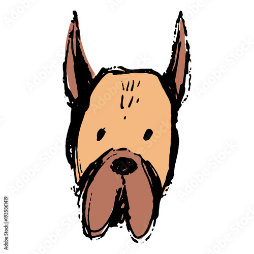 Hand drawn simple dog face