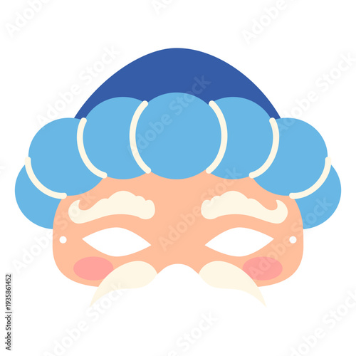 Face shaped mardi gras mask