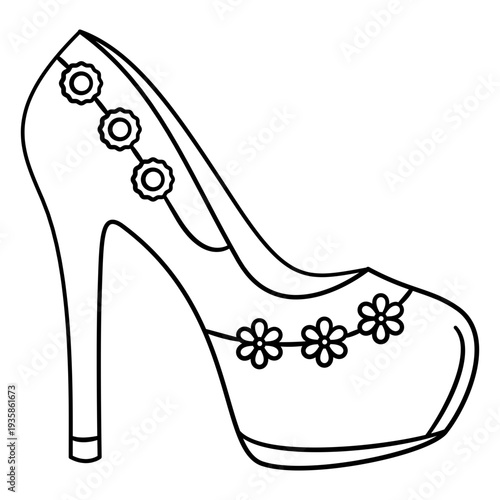 Ornamented high heel stroke