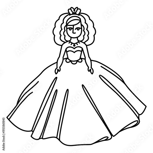 Hand drawn stroke dress girl